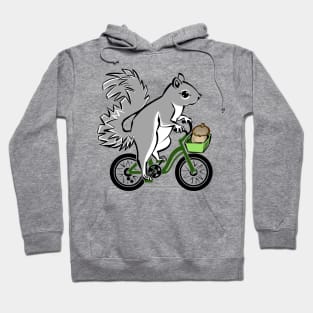 Cute Squirrel On Bike Hoodie